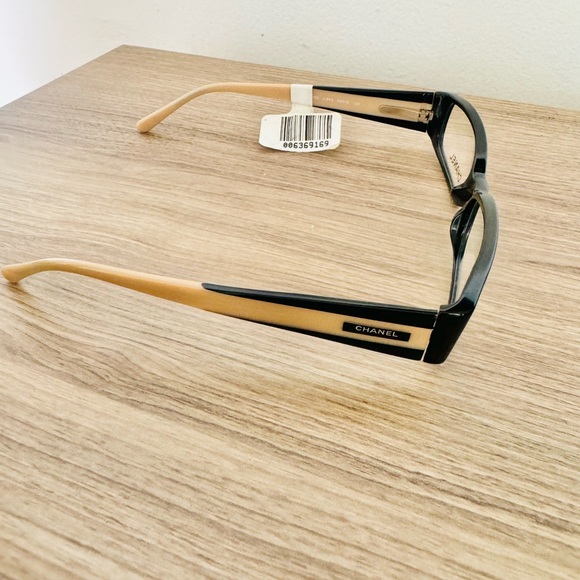 Very Rare Authentic Chanel 3122 c.943 53mm Black Beige Glasses Frames Italy - Picture 5 of 13